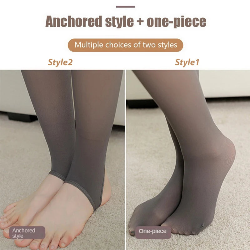Women’s Thermal Fleece Leggings – Sexy Translucent Warm Velvet Tights