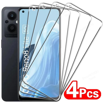 4PCS Screen Protector For OPPO Reno 8 Lite 8T 4G 7 8 Pro Plus 7 Z 6 5 Lite Tempered Glass For Find X5 X3 Lite Protection Glass