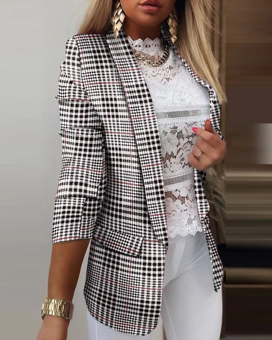 Women’s Butterfly Print Blazer – Casual Long Sleeve Turn-Down Collar Suit Jacket for Spring & Autumn