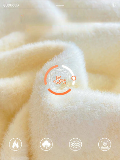 Women’s Thermal Turtleneck Sweater – 2025 Retro Thick Velvet-Lined Knitted Pullover