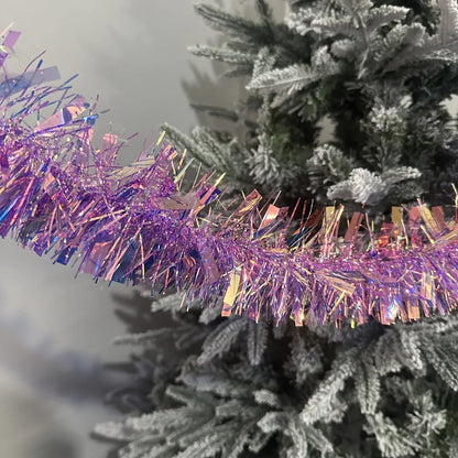 Christmas Tinsel Garland – Shiny Metallic Tree Decoration for Home & Living Room