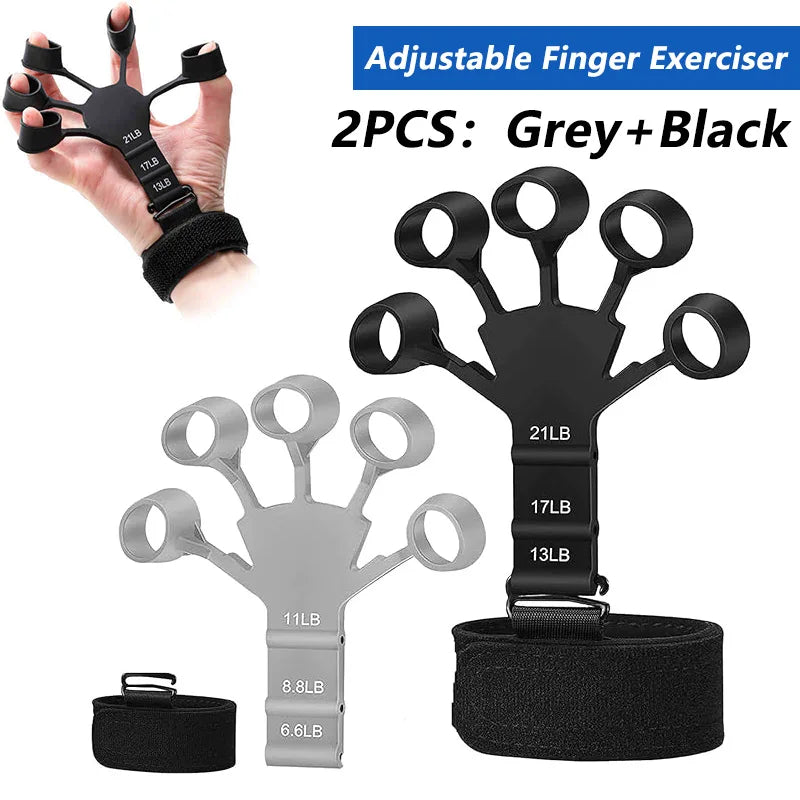 5-60Kg Adjustable Grip Strength Trainer with Finger Exerciser Hand Grip Strengthener for Muscle Building and Injury Recover