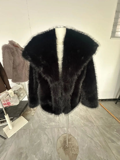 Women’s Faux Fur Jacket – 2025 Autumn/Winter Loose Long-Sleeve Toka Fox Coat