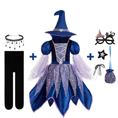 Kids Halloween Costume – Witch, Vampire, or Little Red Riding Hood Cosplay Dress for Girls & Boys Masquerade Party