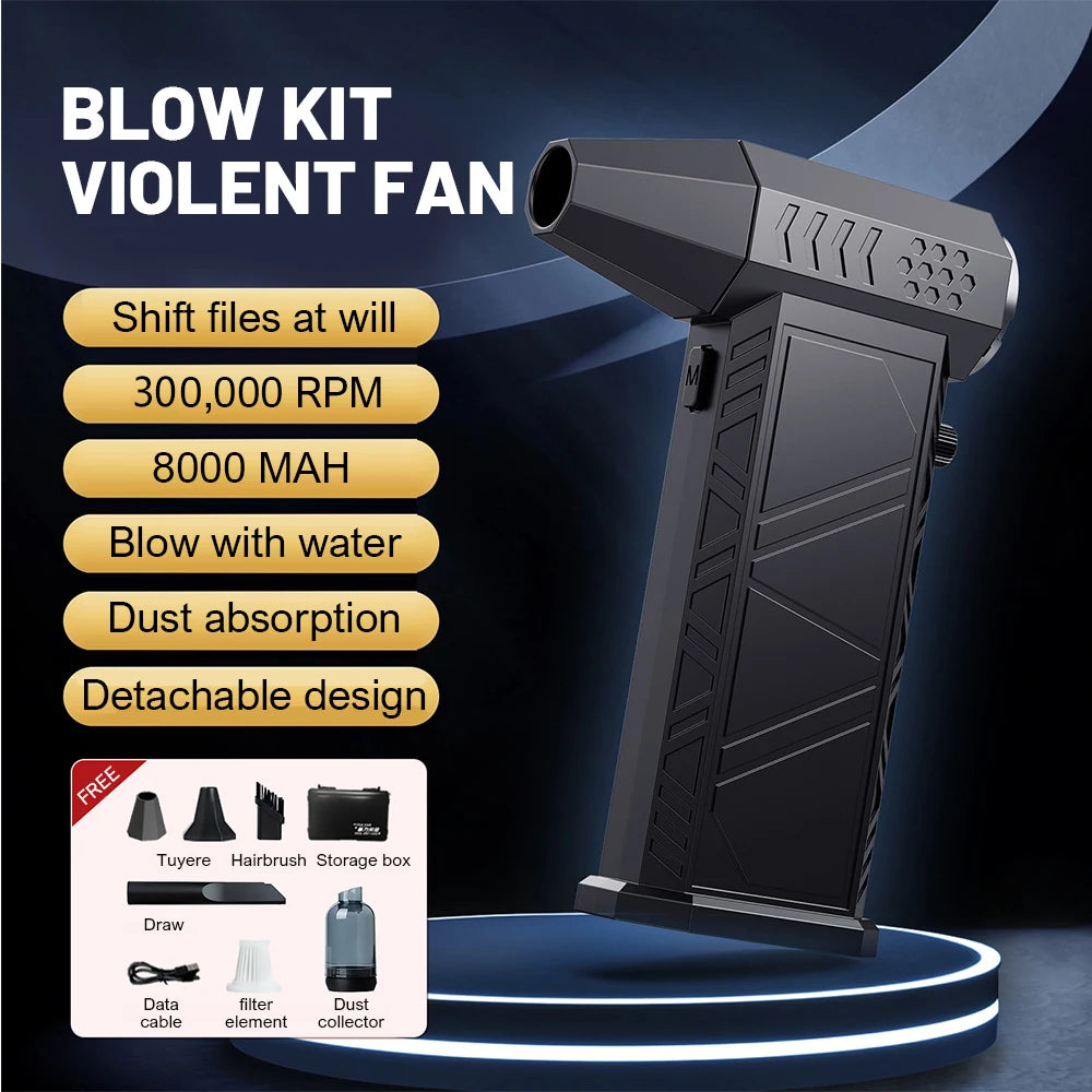 X9 Turbo Jet Blower 300000RPM Powerful Air Blower Brushless Motor Turbo Fan Wind Speed 58m/s 8000mAh Souffleur Air Puissant Tool
