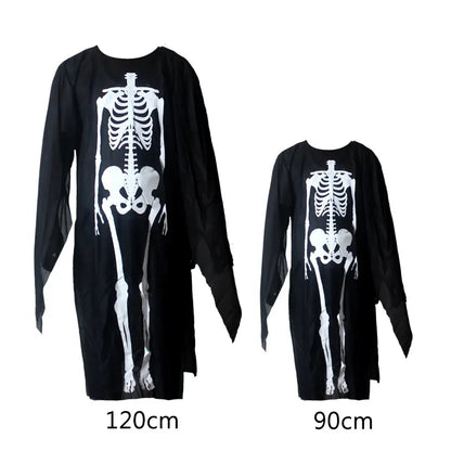 2025 Halloween Grim Reaper Cosplay Costume – Terrifying Skeleton Outfit for Kids & Adults with Ghost Robe and Sickle