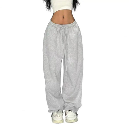 Women’s High-Waist Lace-Up Sweatpants – Loose Baggy Joggers for Streetwear, Sports & Dance | Y2K Fashion