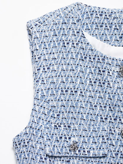 2025 Summer Women’s Casual French Vest – Simple & Comfortable Belted Textured Design