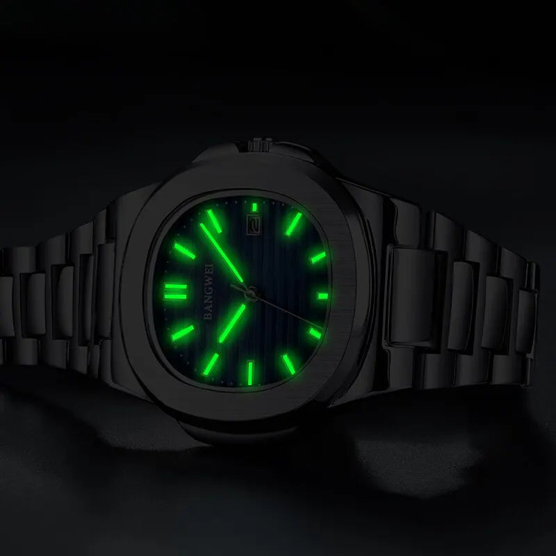 2024 Luxury Men’s Chronograph Quartz Watch – Stainless Steel 30M Waterproof Sport Wristwatch with Automatic Date Display