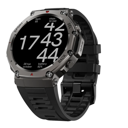 T-Rex 3 GPS Smart Watch – AMOLED Touch Screen 5ATM Waterproof Outdoor Fitness Smartwatch with Compass for Men (Compatible with Xiaomi)
