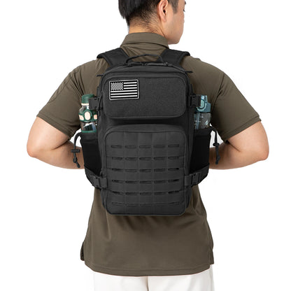 25L Tactical MOLLE Backpack – Outdoor Hiking & Fitness Survival Bag with Dual Cup Holders