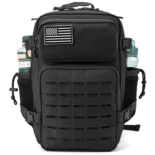 25L Tactical MOLLE Backpack – Outdoor Hiking & Fitness Survival Bag with Dual Cup Holders