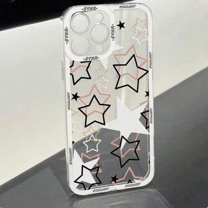 Five-Pointed Star Transparent Phone Case – Soft Cover for Xiaomi Mi 11, 11T, 12, 12T, 13, 13T, 14, Poco X5, F5, X6, M6 Pro (5G & 4G)
