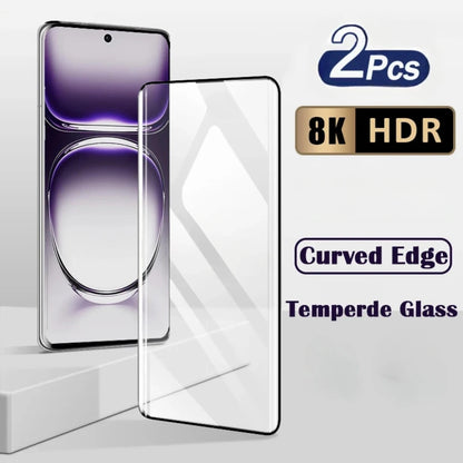 3D Curved Tempered Glass For Oppo Reno 12 11 10 9 8T 5G Screen Protectors For Oppo A1 A2 F27 Pro Plus not Full Glue Protective