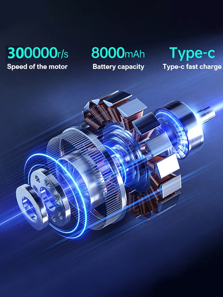 X9 Turbo Jet Blower 300000RPM Powerful Air Blower Brushless Motor Turbo Fan Wind Speed 58m/s 8000mAh Souffleur Air Puissant Tool