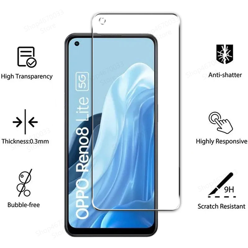 4PCS Screen Protector For OPPO Reno 8 Lite 8T 4G 7 8 Pro Plus 7 Z 6 5 Lite Tempered Glass For Find X5 X3 Lite Protection Glass