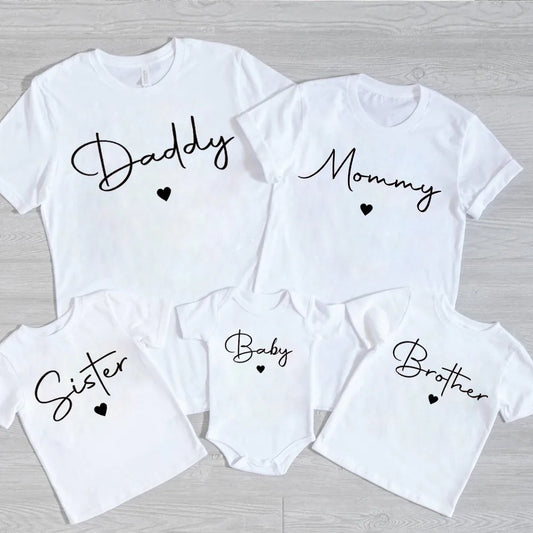 Family Matching Outfits – Daddy, Mommy, Sister, Brother & Baby Summer T-Shirt Set | Casual Short Sleeve Matching Family LookFamily Matching Outfits