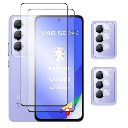 4in1 For Vivo V40 SE 5G Glass For Vivo V40 SE Tempered Glass 6.67 inch 2.5D Full Cover Screen Protector For Vivo V40 SE Film