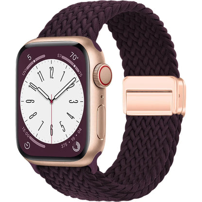 Nylon Braided Magnetic Strap for Apple Watch – Compatible with 40mm, 41mm, 44mm, 45mm, 49mm (Series SE, 3, 5–9, Ultra2)