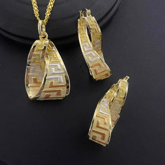 Luxury 18K Gold Plated Jewelry Set for Women – Italian Wedding Necklace, Earrings & Bracelet Bridal Gift Set