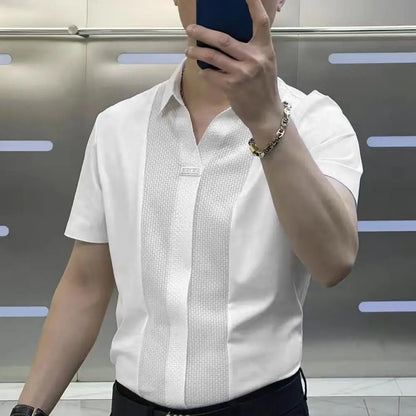 Men’s Summer Short Sleeve Turn-down Collar Shirt
