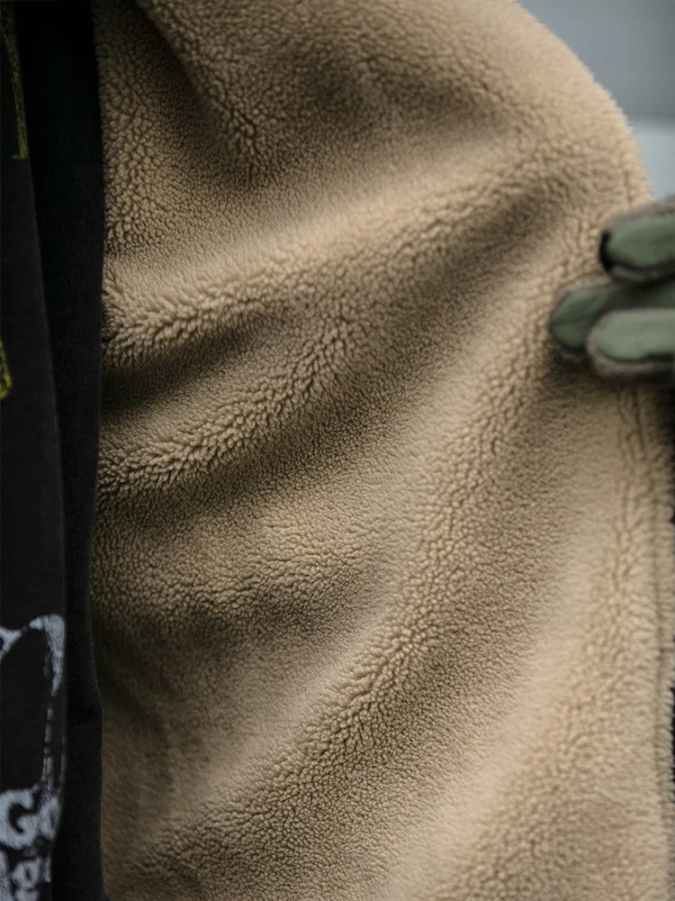 Men’s Vintage Polar Fleece Jacket – Japanese Korean Streetwear Thick Warm Winter Coat