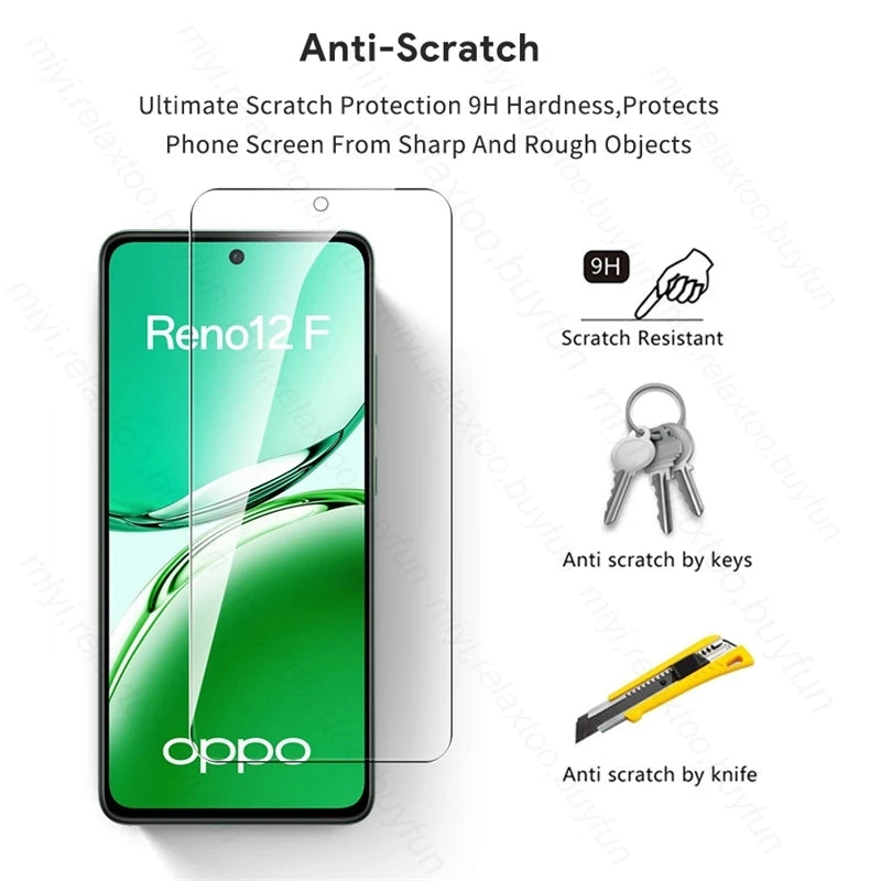 Reno12F 4/5G Glass 4To1 Tempered Glass Screen Protectors for Oppo Reno12 F 4G 5G Protective Glass on Opo Reno 12F 12 F S FS F12