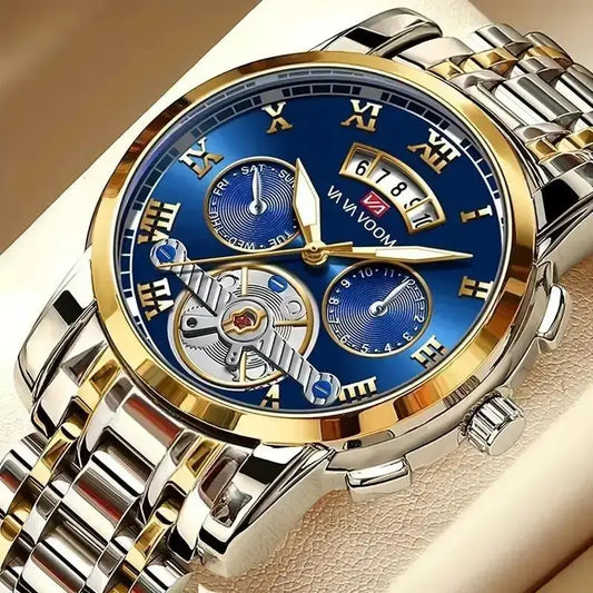 Top Brand Men’s Luxury Stainless Steel Watch – Luminous Dial 3BAR Waterproof Casual Sport Wristwatch