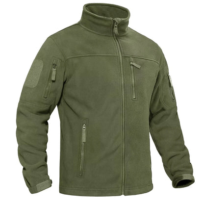 Men’s Fleece Jacket – TACVASEN Warm Windproof Full-Zip Outdoor Coat with Multiple Pockets