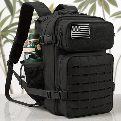 25L Tactical MOLLE Backpack – Outdoor Hiking & Fitness Survival Bag with Dual Cup Holders