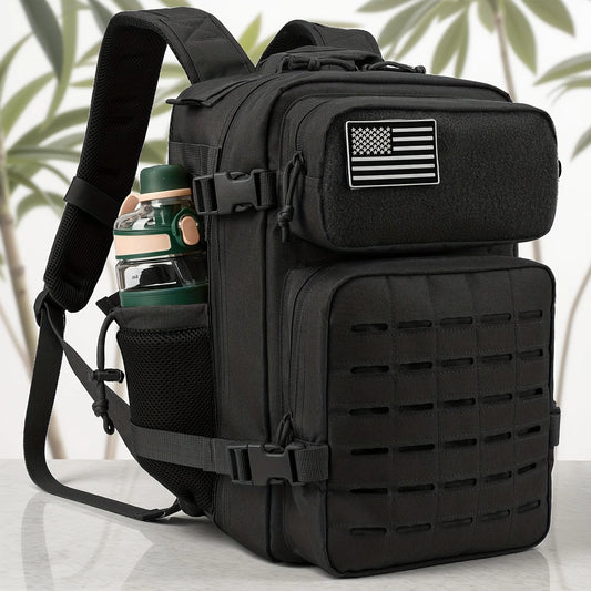 25L Tactical MOLLE Backpack – Outdoor Hiking & Fitness Survival Bag with Dual Cup Holders