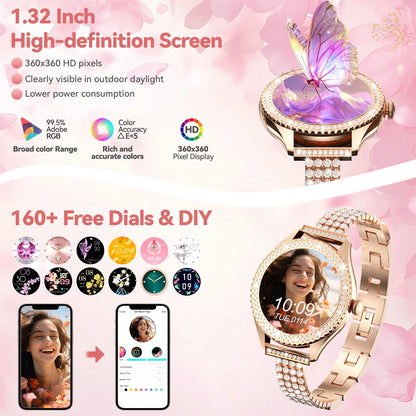 Women’s Smart Watch – Wireless Calling Smartwatch with 100+ Sports Modes, Fitness Tracking & Music Control