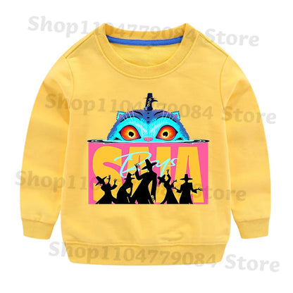 K-pop Demon Hunters Round-Neck Sweatshirt – Cute Anime Cartoon Hoodie for Children, Boys & Girls, Spring & Autumn Sport Fashion