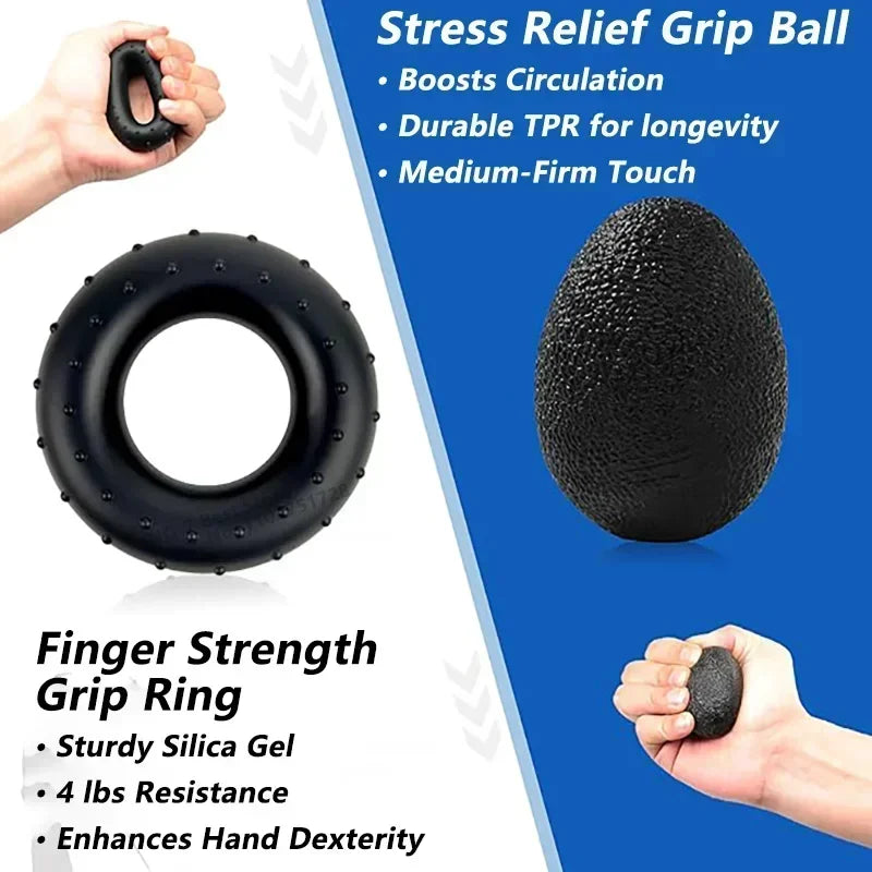 5-60Kg Adjustable Grip Strength Trainer with Finger Exerciser Hand Grip Strengthener for Muscle Building and Injury Recover