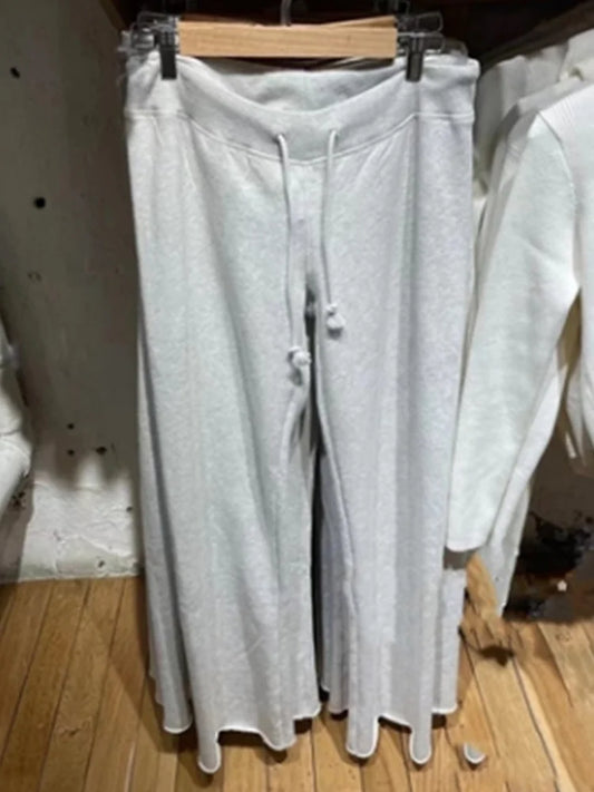 Women’s Soft Cotton Wide-Leg Pants – Vintage Low Waist Drawstring Trousers, Casual Summer Fashion