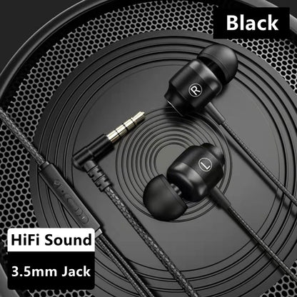 Wired Earphones with Mic - Metal Magnetic HiFi Stereo Headphones 3.5mm/Type-C for Gaming & Music