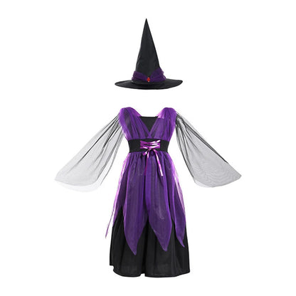 Kids Halloween Costume – Witch, Vampire, or Little Red Riding Hood Cosplay Dress for Girls & Boys Masquerade Party