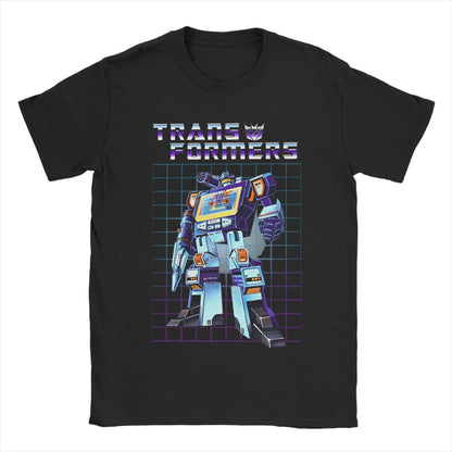 Transformers Decepticons Soundwave Men’s T-Shirt – Vintage Cotton Round Collar Short Sleeve Tee