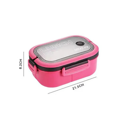Bento Lunch Box - Double Layer with Fork & Spoon | Microwave Safe Meal Prep Container