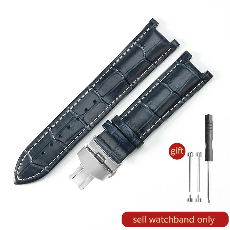 For GC Genuine Leather Watch Band Gucci Guess Gays Notch Watch Strap 20*11mm  22*13mm Men Women