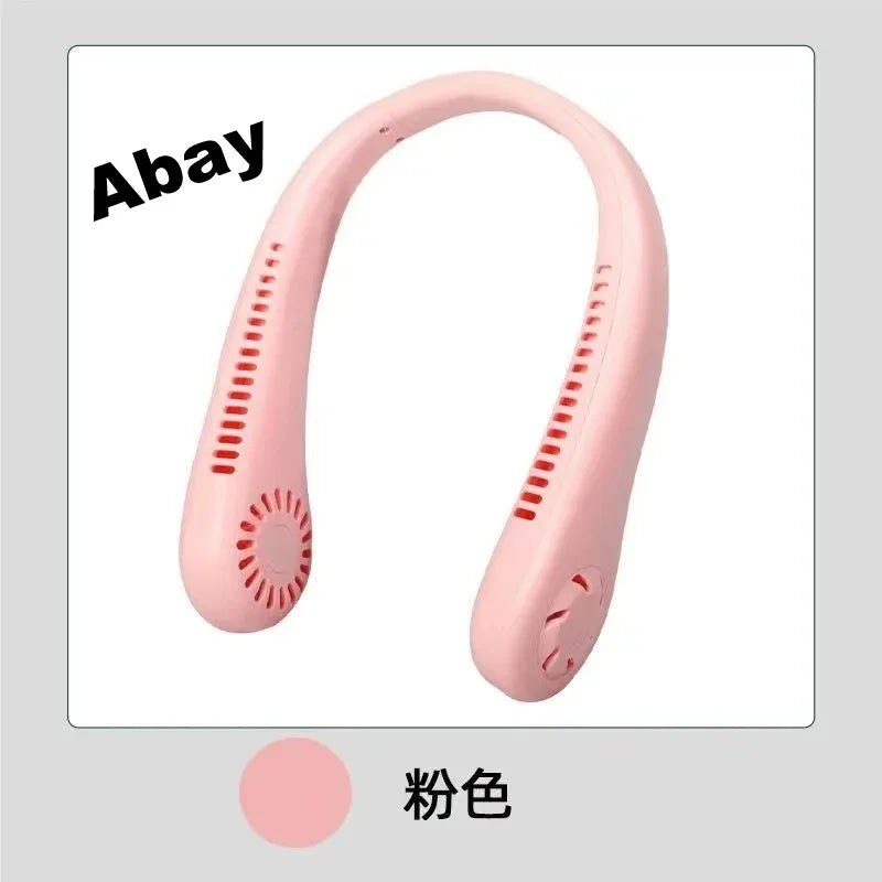 Hanging Neck Fan Convenient Small Fan Can Be Freely Adjusted Mini Small USB Charging Leafless Large Wind Hanging Neck Outdoors