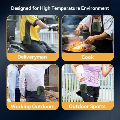 Waist Clip Fan Portable Mini Hanging Neck Fan USB Rechargeable Fan Small Outdoor Camping Sports Waist Fan with Power Bank LED Li