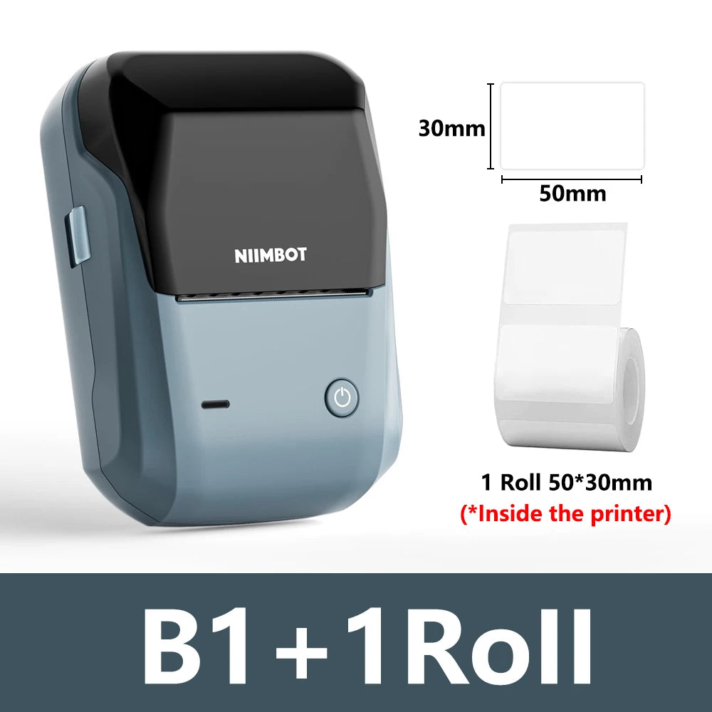 Niimbot B1 Portable Thermal Label Printer – Bluetooth Mini Sticker & Adhesive Paper Printer (2-Inch Label Maker)