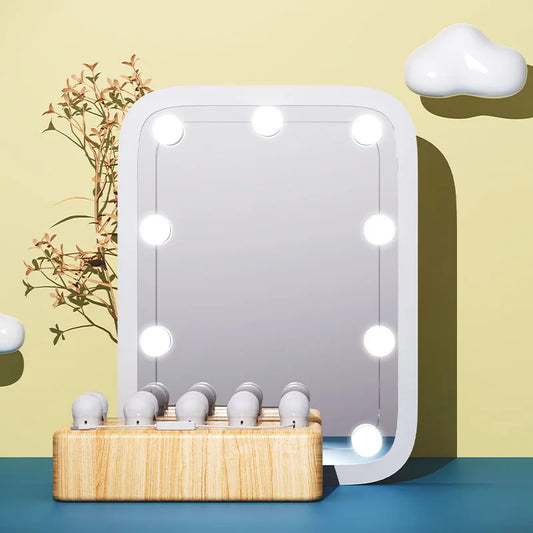 LED makeup mirror fill light, three-tone light with adjustable brightness, plug-and-play beauty mirror ambient light