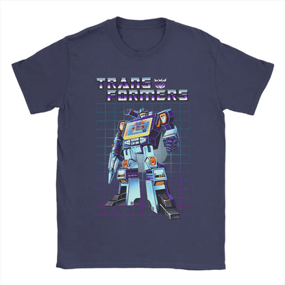 Transformers Decepticons Soundwave Men’s T-Shirt – Vintage Cotton Round Collar Short Sleeve Tee