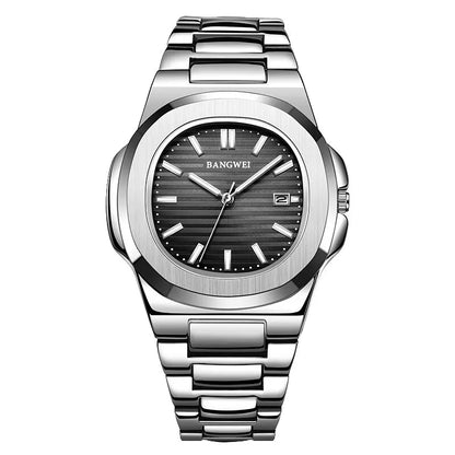 2024 Luxury Men’s Chronograph Quartz Watch – Stainless Steel 30M Waterproof Sport Wristwatch with Automatic Date Display