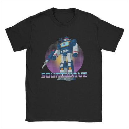 Transformers Decepticons Soundwave Men’s T-Shirt – Vintage Cotton Round Collar Short Sleeve Tee