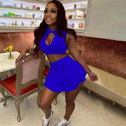 Women’s Streetwear Crop Top & Skirt Set – Sporty Two-Piece Matching Outfit for Club, Party & Casual Wear