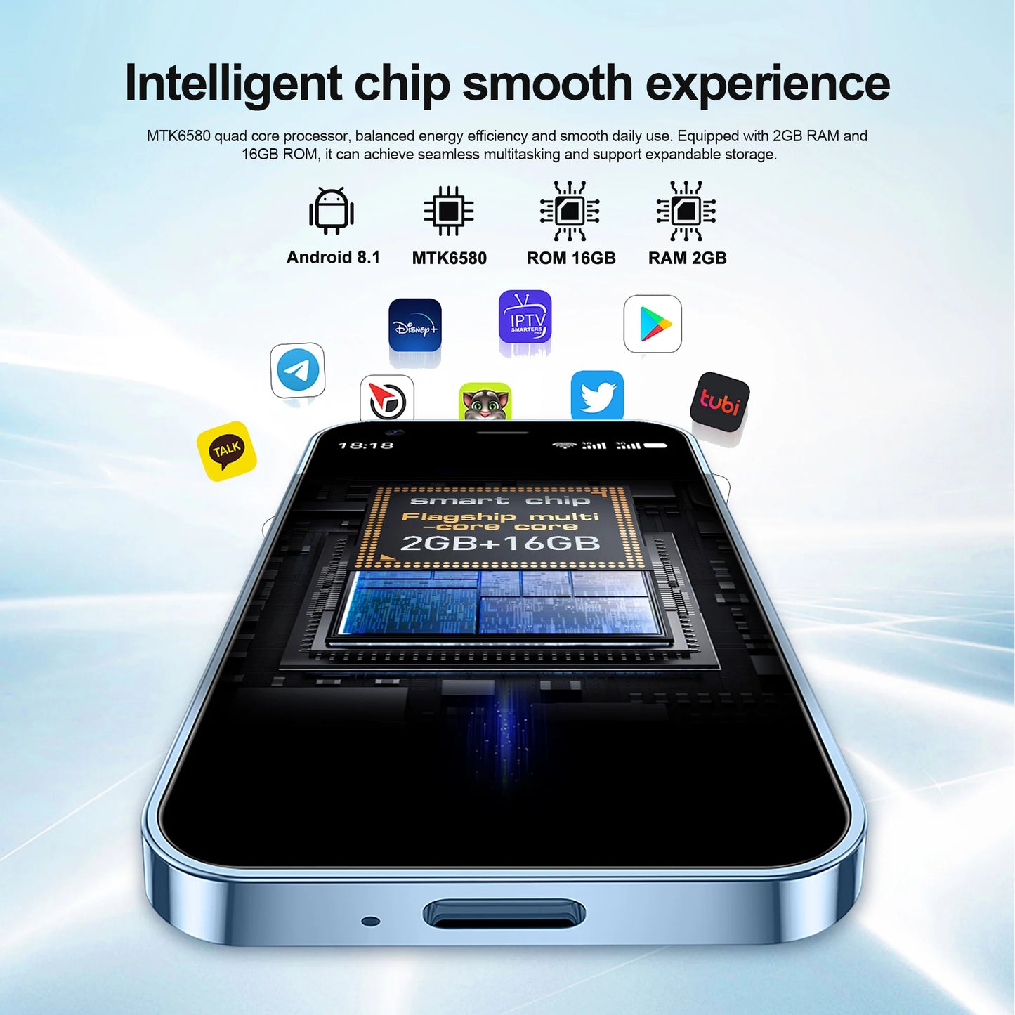 SERVO 15SE Mini Smartphone 3.0" Android 3G Dual SIM 2GB+16GB WiFi WhatsApp Small Smart Phone