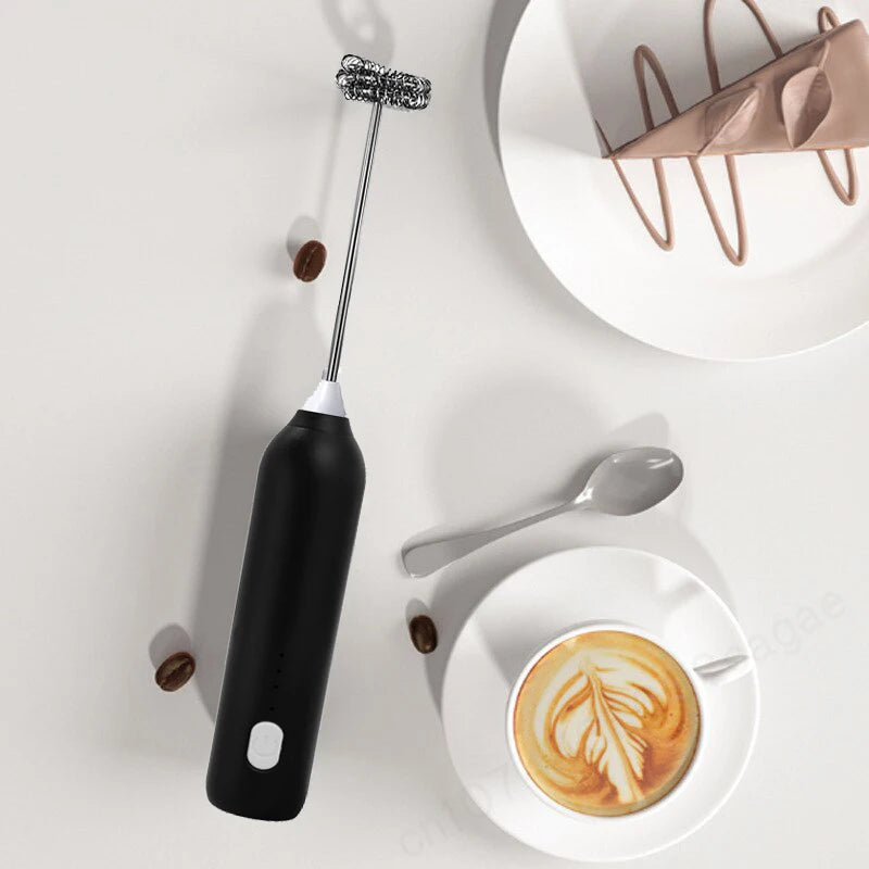 Electric Milk Frother - USB Rechargeable Handheld Foam Maker for Coffee, Latte & Cappuccino